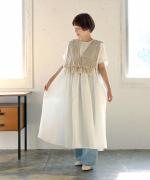 ハンドスモッキングコットンポプリン　2wayベスト